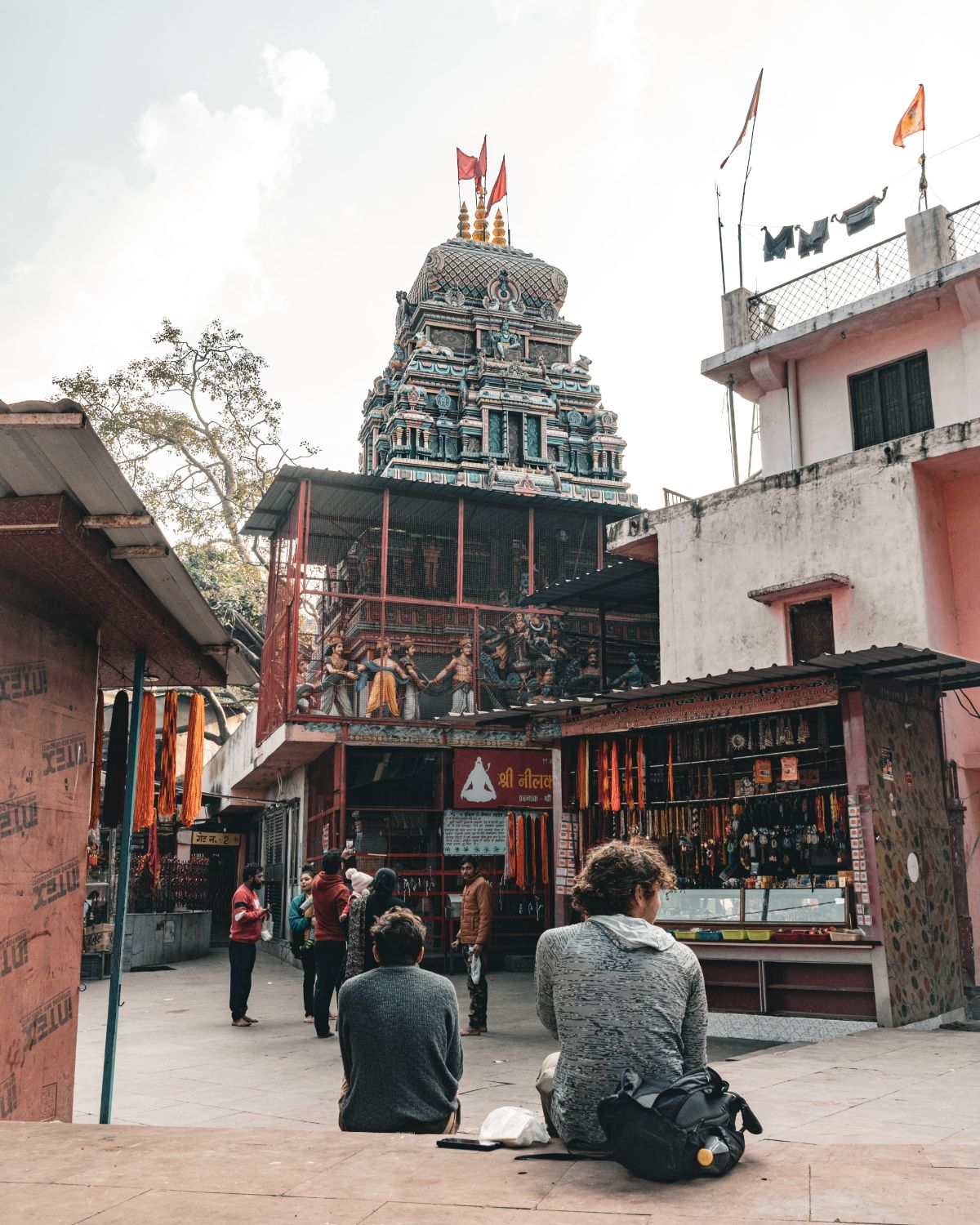 Chanting at the Entrance of Shree Neelkanth Mahadev Temple